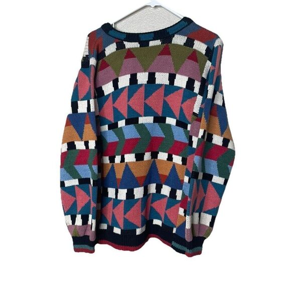 Kate Russell Women's M L Sweater Geometric Kawaii Button front Cardigan - Picture 2 of 8